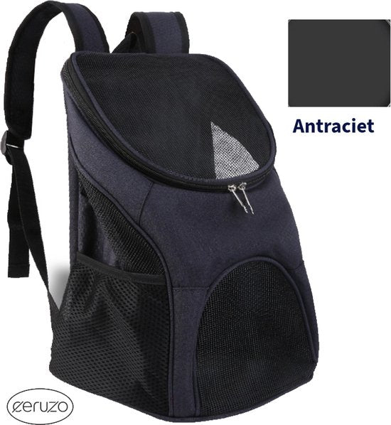 8719001871435 - Hunde-Rucksack - Katzen-Rucksack - Max 10 kg- Reisetasche-Tasche -26x33x40cm - Anthrazit