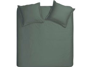 8719002180642 - Bettwäsche CINDERELLA Plain Sundays Gr B L 200 cm x 200 cm (1 St) B L 80 cm x 80 cm (2 St) Satin grün (green) Satin-Bettwäsche mit Stehsaum