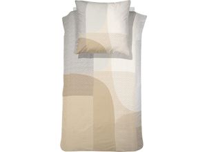 8719002188440 - Bettwäsche DAMAI Moore Gr B L 155 cm x 220 cm (1 St) B L 80 cm x 80 cm (1 St) Satin beige (cream) Satin-Bettwäsche elegante Farbkombinationen