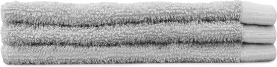8719002191532 - Weekend Waschlappen - 3er Set - 100% Baumwolle - 16x21cm - Hellgrau