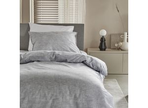 8719002194502 - Bettwäsche DAMAI Ebba mit Struktur-Effekt Gr B L 155 cm x 220 cm (1 St) B L 80 cm x 80 cm (1 St) Renforcé grau (grey) Renforcé-Bettwäsche in eleganten Farben 100% Baumwolle mit Reißverschluss