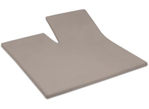 8719002197121 - Spannbettlaken CINDERELLA Basic Split Laken Gr B L 200 cm x 210 cm 1 St Renforcé 15 cm 200 x 210 cm grau (taupe) Spannbettlaken mit Gummizug