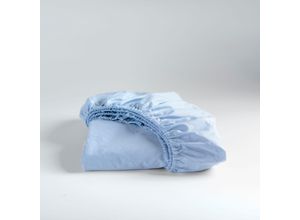 8719002202115 - Spannbettlaken CINDERELLA Sundays für 35 cm Höhe Laken Gr B L 180 cm x 220 cm 1 St Satin 25 cm 180 x 220 cm blau (bleu) Spannbettlaken OEKO-TEX-zertifiziert