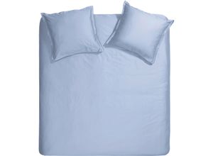 8719002202252 - Bettwäsche CINDERELLA Sundays Gr B L 200 cm x 200 cm (1 St) B L 80 cm x 80 cm (2 St) Satin blau (blue) Satin-Bettwäsche weich und stark