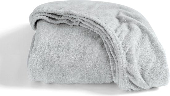 8719002209060 - - Spannbetttuch - Frottee - 180x200 210 cm - Bis zu 30 cm Matratzenhöhe - Hellgrau