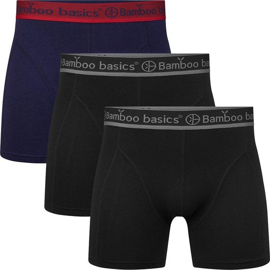 8719008036097 - Bequeme & seidige Rico - Herren Bambus Boxershorts (Multipack 3 Stück) - Unterhosen - Unterwäsche - Navy & Schwarz - XL