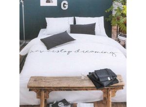 8719023347666 - Bestlivings - Bettwäsche 2-tlg Bettbezug Set 155x220cm + 80x80cm - Never stop Dreaming - Schlafkomfort Bettgarnitur mit Reißverschluss Baumwolle