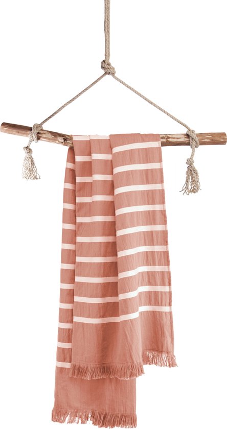 8719023398392 - Fouta Fouta Sunny Stripes - 100x180 - 100% Baumwolle - Terra