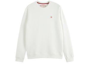 8719027808705 - SCOTCH & SODA Sweatshirt Baumwolle Logopatch für Herren weiß M