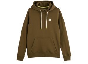 8719027808996 - SCOTCH & SODA Herren Hoodie - Essential Logo Badge Hoodie Kapuze Langarm Baumwolle braun L