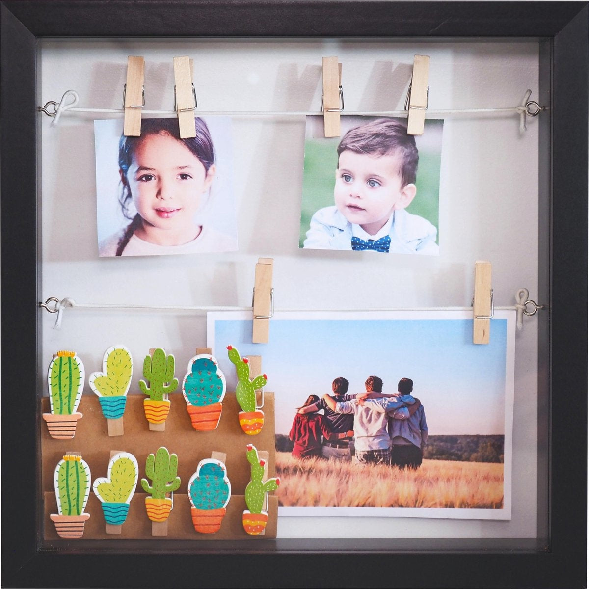 8719075227091 - Fotorahmen - Schwarz - 3D Fotorahmen mit Stiften - Fotorahmen - Tiefer Fotorahmen - 25x25x4 cm 8719075227091 - Fotorahmen - Schwarz - 3D Fotorahmen mit Stiften - Fotorahmen - Tiefer Fotorahmen - 25x25x4 cm