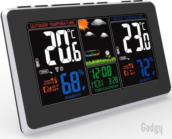 8719075227527 - Wetterstation für drinnen und draußen - Drahtlose Wetterstation mit Außensensor - Wasserdicht - Digital