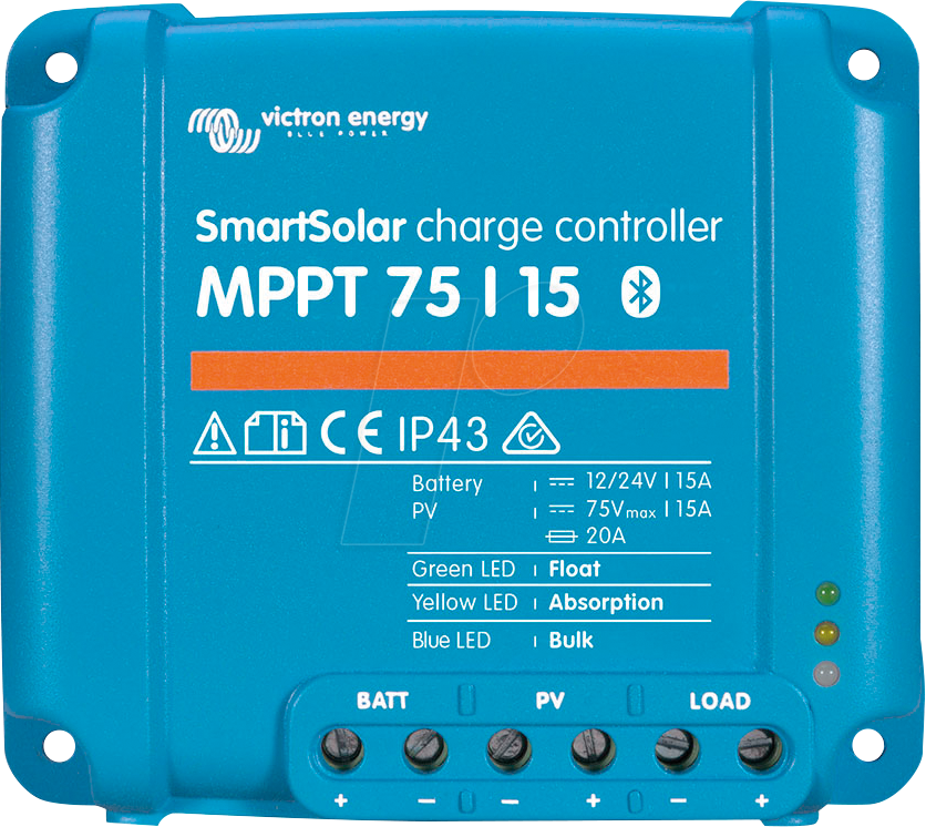 8719076040804 - Victron - mppt 75 15 0% MwSt §12 iii UstG SmartSolar Laderegler12 24V 15A