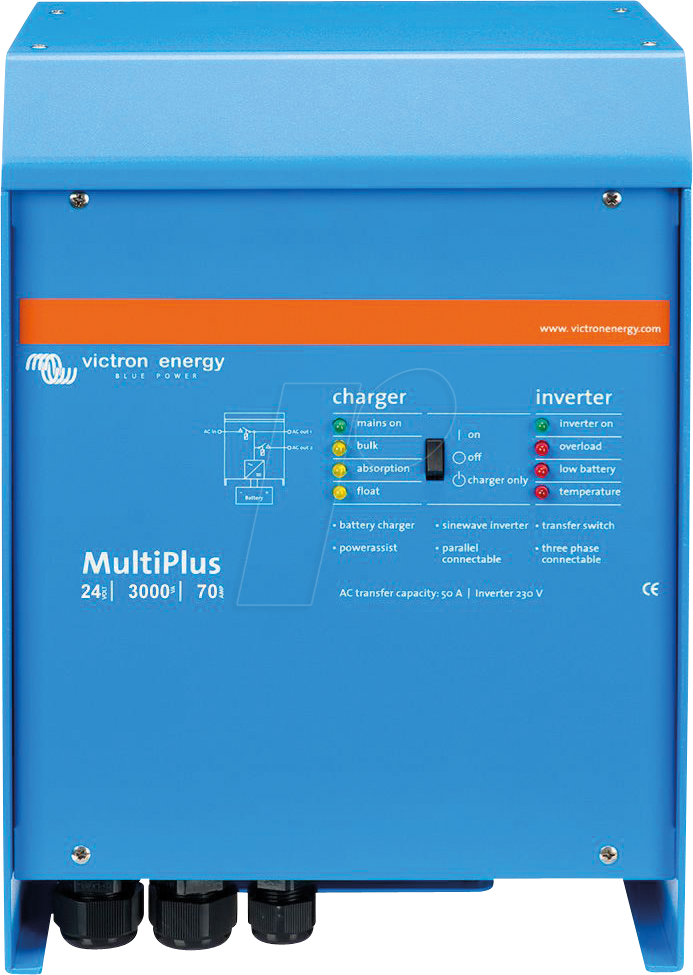 8719076045168 - Wechselrichter »Inverter   Charger Victron MultiPlus 24 3000 70-16 230V VEBus« Wandler 3000 W 24 VDC blau Elektroinstallation