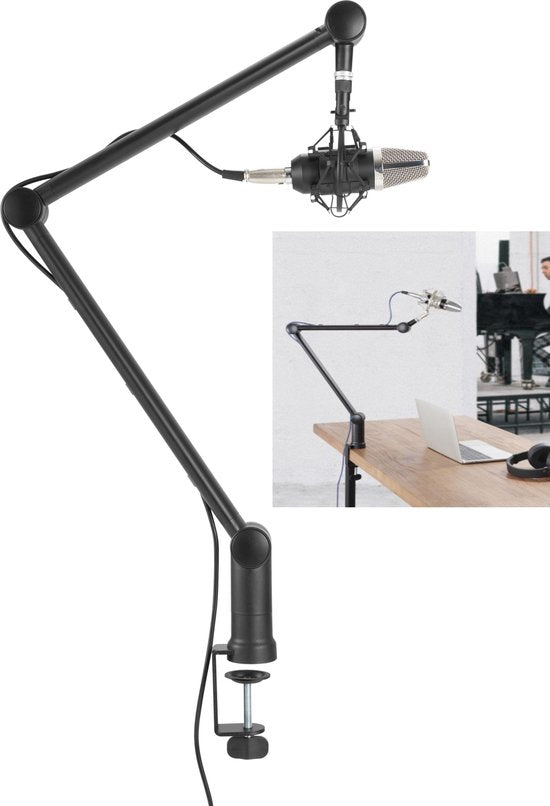 8719128195018 - Professioneller Mikrofonarmständer verstellbar für Vlogging Podcasting Broadcasting Gaming 8719128195018 - Professioneller Mikrofonarmständer verstellbar für Vlogging Podcasting Broadcasting Gaming