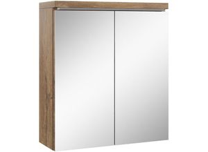 8719128569642 - - Badezimmer Spiegelschrank Toledo 60cm Braun Eiche – Stauraum Unterschrank Möbel zwei Türen Badschrank - Braun eiche