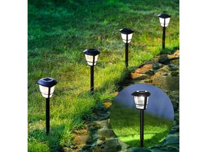 8719138829101 - Led Solar Gartenleuchten Wasserdicht Solarlampen für außen Mit Erdspiess Gartenbeleuchtung Solar für Außen Garten Retro Vintage 12 Stücke - Aigostar