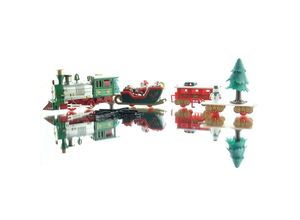 8719152083640 - - Weihnachtszug Eisenbahn mit 3 Waggons Schienen & led Licht - Kunststoff