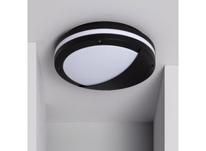 8719157034067 - LED-Wand- und Deckenleuchte Natoli Rund Augenlid Schwarz E27 300mm - IP54 - Geeignet für 2x 40W E27 - 730