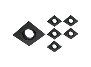 8719157035163 - Markenlos - Mehrfachpackung 6x Noxion Einbau Spot Boxi MR16 schwenkbar Schwarz Ausschnitt 80mm - GU10 Sockel - 730