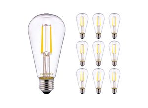 8719157037082 - Mm_unverified_brand - Mehrfachpackung 10x Noxion Lucent led E27 Birne Fadenlampe Klar 4W 470lm - 827 Extra Warmweiß Ersatz für 40W