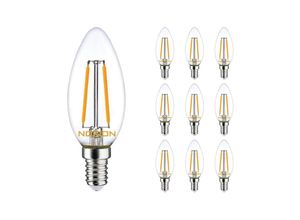 8719157037228 - Markenlos - Mehrfachpackung 10x Noxion Lucent led E14 Kerze Fadenlampe Klar 25W 250lm - 827 Extra Warmweiß Ersatz für 25W - 2700K - Extra Warmweiß