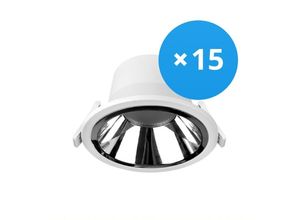 8719157048088 - Sans Marque - Mehrfachpackung 15x Noxion led Downlight Apollo 20W 2300lm 60D - 830 Warmweiß 220mm - Ausschnitt 200mm - Alu Reflektor