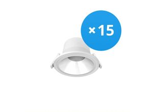 8719157048187 - Mehrfachpackung 15x Noxion led Downlight Apollo 9W 1100lm 60D - 830 Warmweiß 145mm - ugr 19 - 3000K - Warmweiß