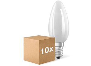 8719157052917 - Mehrfachpackung 10x Ledvance Classic LED E14 Kerze Fadenlampe Matt 48W 470lm - 827 Extra Warmweiß Dimmbar - Ersatz