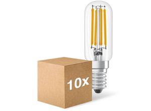 8719157052924 - Mehrfachpackung 10x Ledvance Special LED E14 Röhre one-handed Fadenlampe Klar 42W 470lm - 827 Extra Warmweiß Ersatz