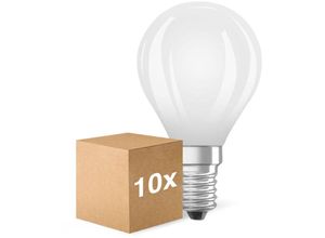 8719157053051 - Mehrfachpackung 10x Ledvance Classic LED E14 Kugel Fadenlampe Matt 59W 806lm - 827 Extra Warmweiß Dimmbar - Ersatz