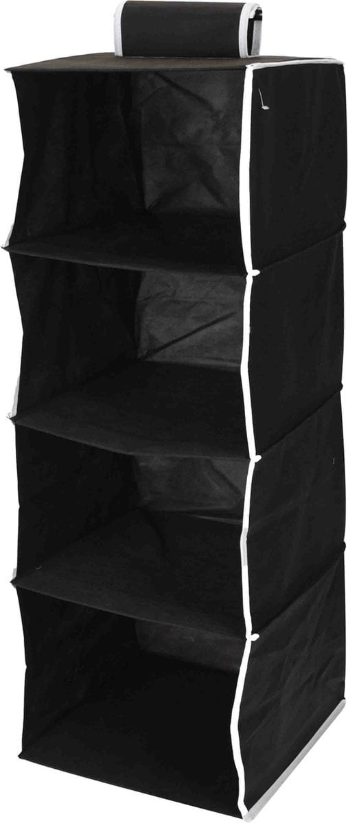 8719202164718 - Storage Solutions - Hänge-Aufbewahrung 4 Fächer Schwarz Hängeregal 84x30x30 cm