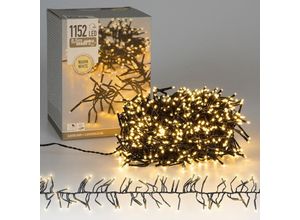 8719202305555 - Led Cluster Lichterkette mit 1152 LEDs Warmweiß 85 m IP44 für Innen Außen Strombetrieben Weihnachtsdeko Clusterlichterkette Büschellichterkette