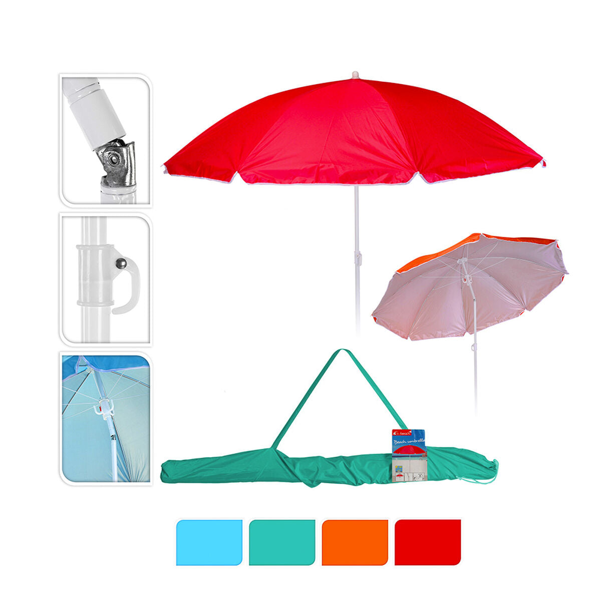 8719202484748 - Solskærm Pro Beach Einstellbar Ø 160 cm 8719202484748 - Solskærm Pro Beach Einstellbar Ø 160 cm