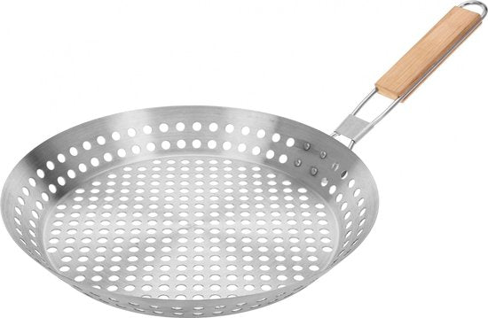 8719202508437 - Brandlezz Grill BBQ-Pfanne mit Holzgriff - ON = OP 8719202508437 - Brandlezz Grill BBQ-Pfanne mit Holzgriff - ON = OP