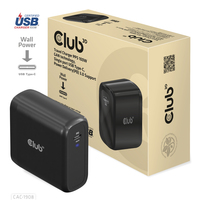 8719214472337 - CLUB3D Reiseladegerät 100 Watt GAN-Technologie USB-IF TID-zertifiziert Einzelanschluss USB Typ-C Power Delivery (PD) 30-Unterstützung