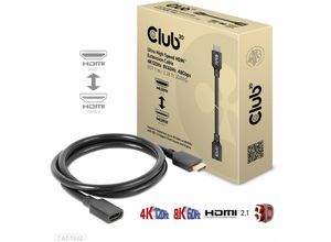 8719214472665 - Ultra High Speed hdmi Verlängerungskabel 4K120Hz 8K 60Hz St B 1m 30AWG (CAC-1322) - Club 3d