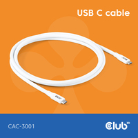 8719214472924 - CLUB3D USB C kabel Weiß