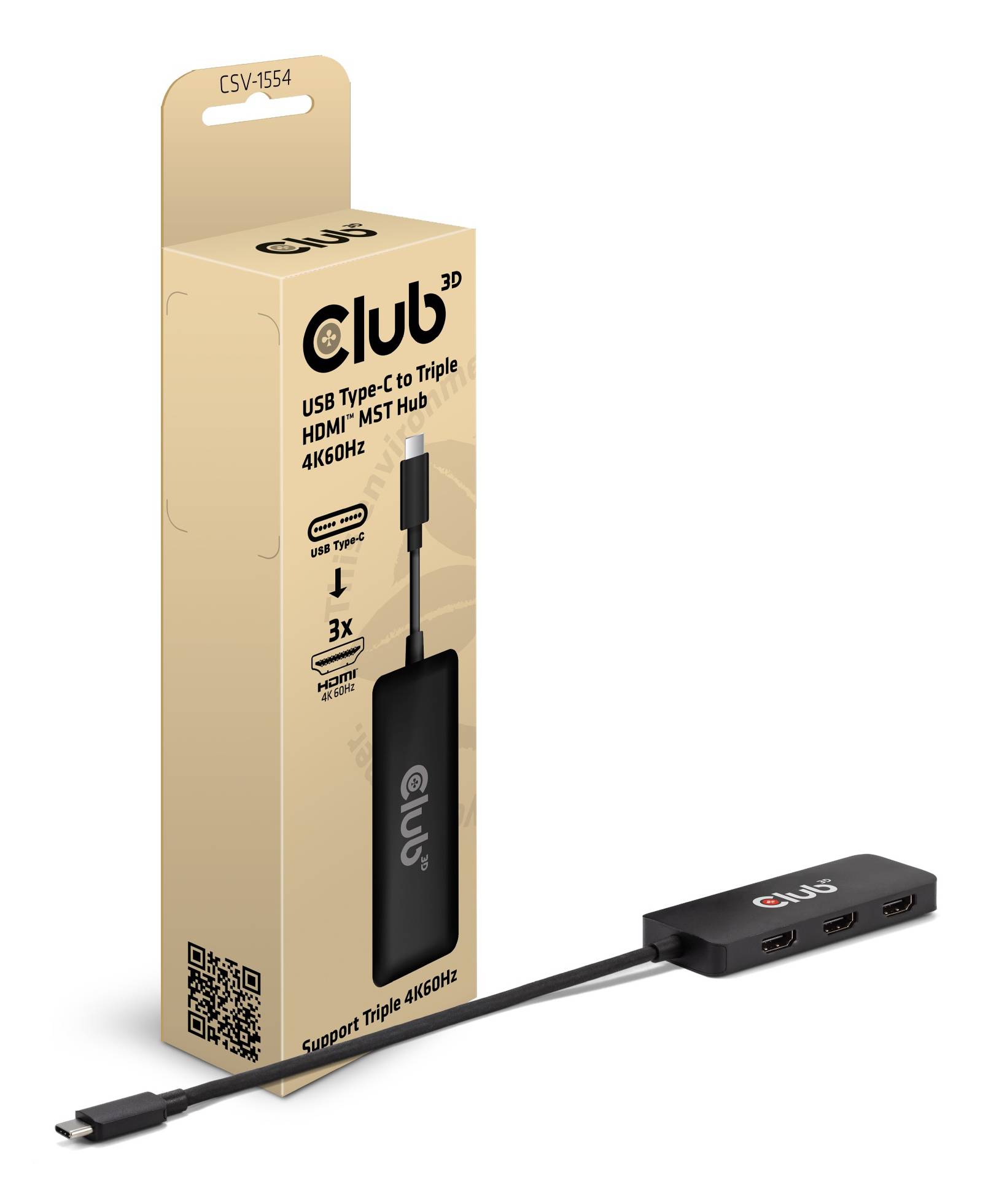 8719214473181 - Club3D MST-Hub USB 32 Typ C > 3x HDMI     4K60Hz      St Bu retail