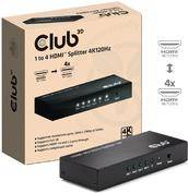 8719214473198 - Club3D HDMI Splitter  1 Eingang  -> 4 Ausgänge 4K120Hz UHD retail