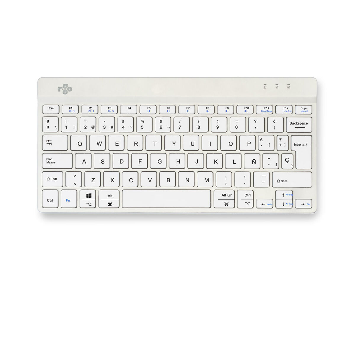 8719274492252 - Tastatur RGOCOESWLWH Weiß Qwerty Spanisch