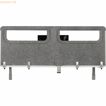 8719274675020 - Schreibtisch-Akustik-Trennwand BE Safety Screen Rückwand mit Acrylfenster Dicke 10 mm B 1600 x H 600 mm hellgrau