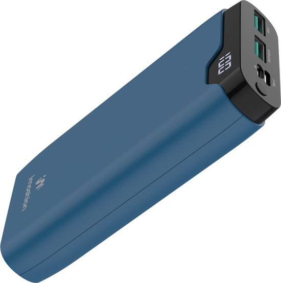 8719295584189 - Powerbank 20000 mAh - Schnellladegerät 225W - LED-Anzeige - USB C & USB A - Geeignet ua für iPhone und Samsung - Universal - Dunkelblau
