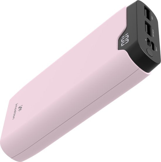 8719295584219 - Powerbank 20000 mAh - Schnellladegerät 225W - LED-Anzeige - USB C & USB A - Geeignet für iPhone und Samsung ua - Universal - Hellrosa