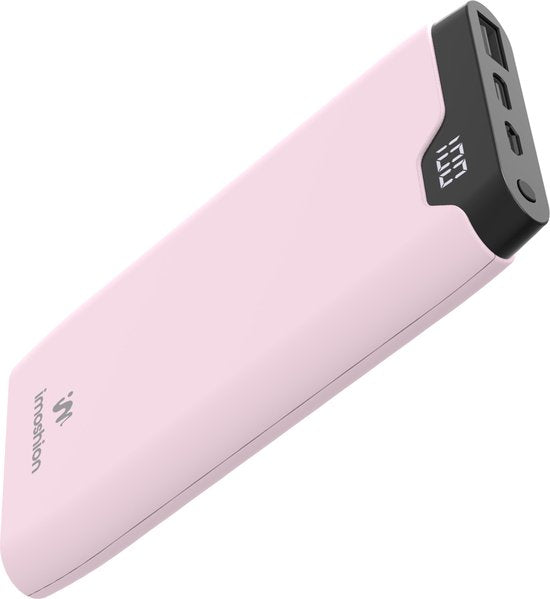8719295584240 - imoshion® Powerbank 10000 mAh - Schnellladegerät 18W - USB C & USB A - Geeignet für Apple iPhone und Samsung ua - Pink
