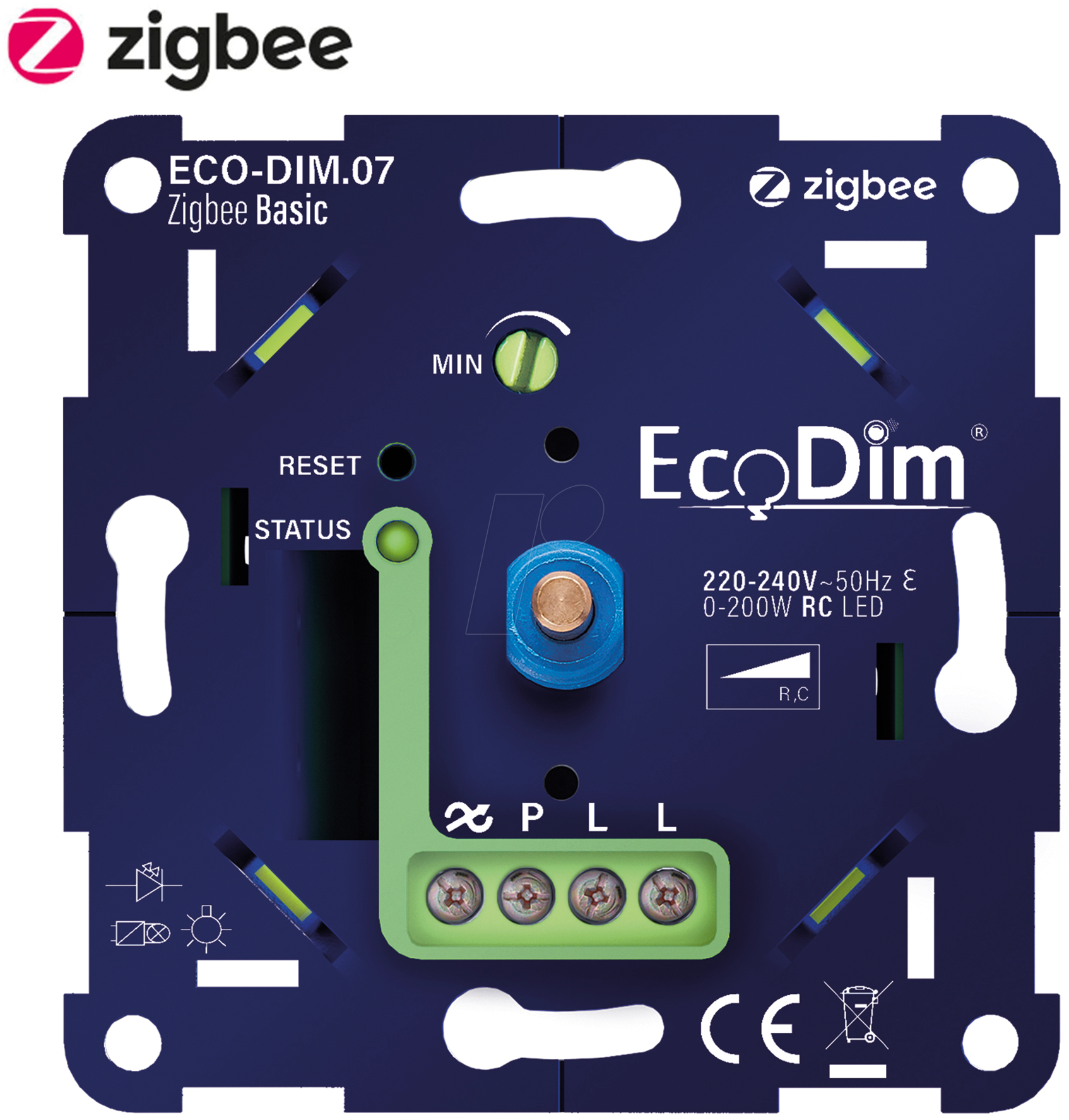 8719322372147 - Ecodim Zigbee Eingebauter intelligenter LED-Dimmer 0-200 Watt Phasenabschnitt ECO-DIM07