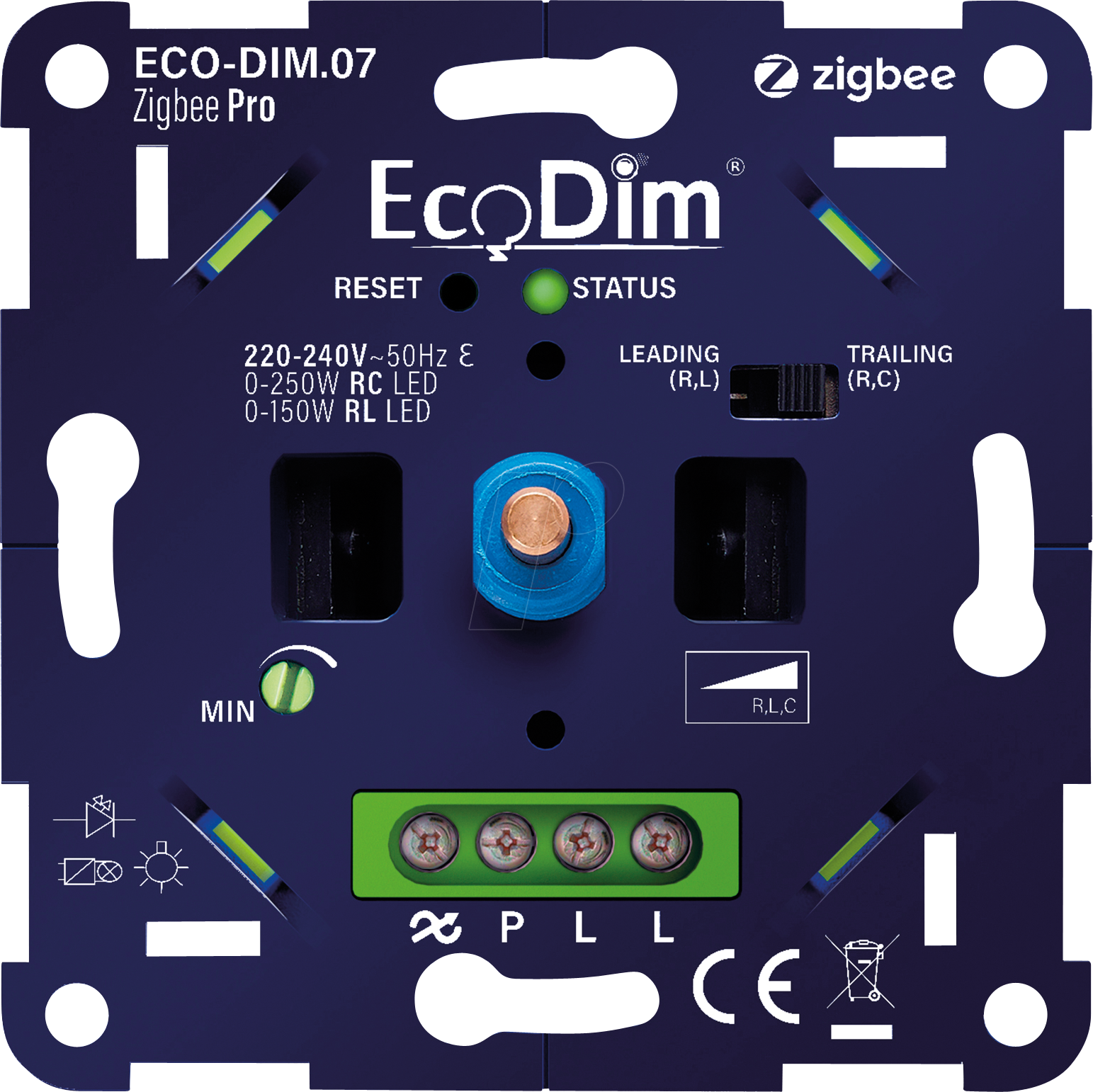 8719322372895 - ECO-DIM07-ZGB-P - Led-Dimmer Zigbee Pro  0-250 W Phasen an- und abschnitt (RLC)