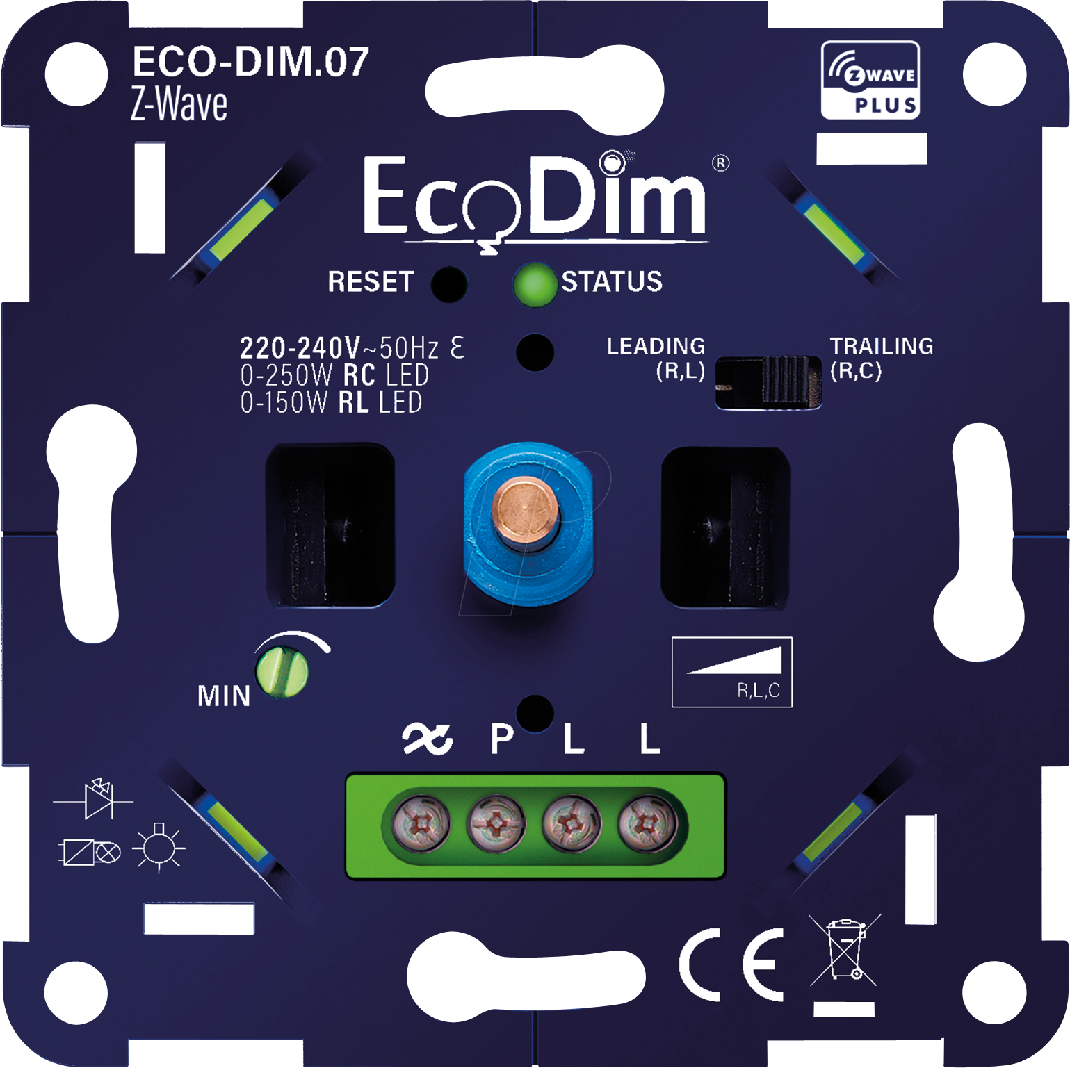 8719322373892 - ECO-DIM07-ZWV - Led-Dimmer Z-Wave 0-250 W Phasen an- und abschnitt (RLC)