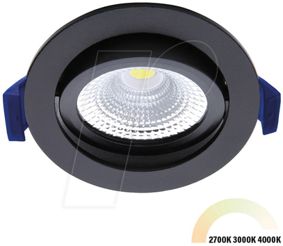 8719322374868 - ECO-DIM 10082 - LED Einbaustrahler dimmbar 5 W 520 lm CCT rund schwarz