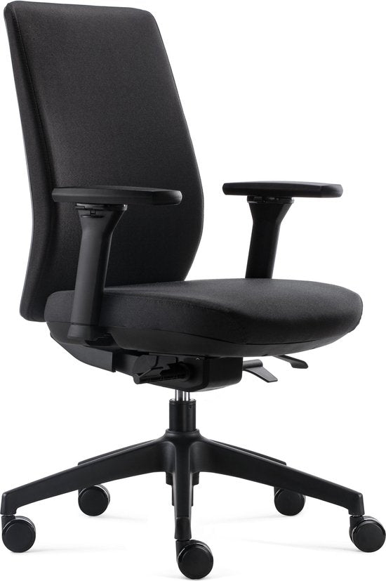 8719325248319 - BENS 918-Synchro-4 Schwarz - Luxuriöser ergonomischer Bürostuhl - Vollstoffpolsterung - GREENGUARD GOLD - Erfüllt NEN-EN1335 & ARBO Normen